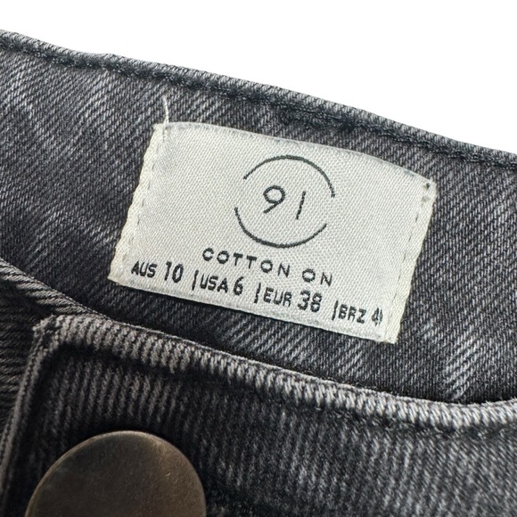 Cotton On 91 High 90s Mom Jeans US Size 6 Faded Black Gray Distressed High Waist - Picture 7 of 11